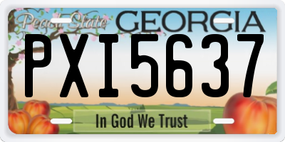 GA license plate PXI5637