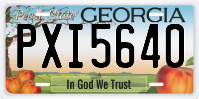 GA license plate PXI5640