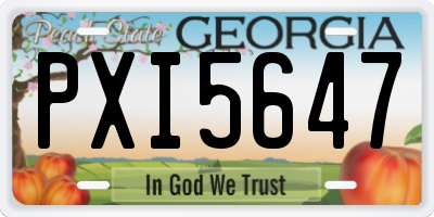 GA license plate PXI5647