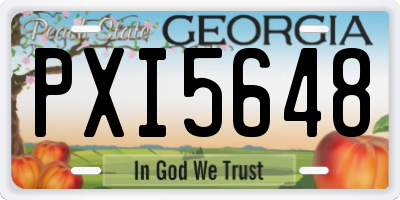GA license plate PXI5648