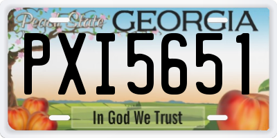 GA license plate PXI5651