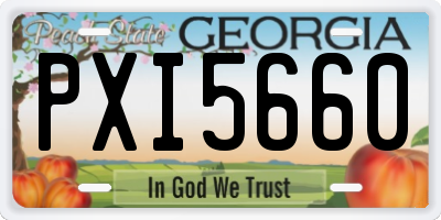GA license plate PXI5660