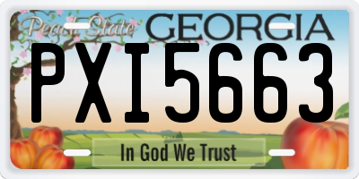 GA license plate PXI5663