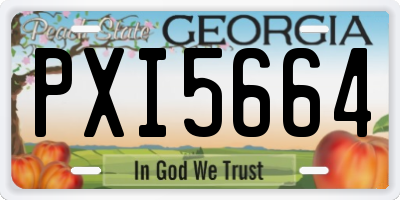 GA license plate PXI5664
