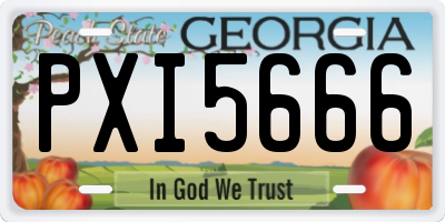GA license plate PXI5666