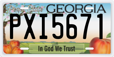 GA license plate PXI5671