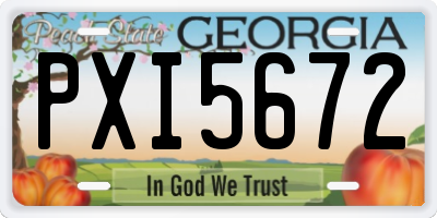 GA license plate PXI5672