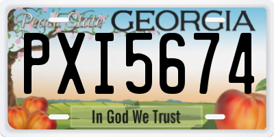 GA license plate PXI5674