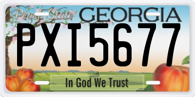 GA license plate PXI5677