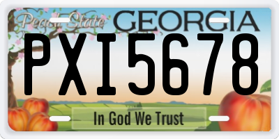 GA license plate PXI5678