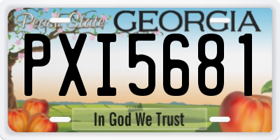 GA license plate PXI5681