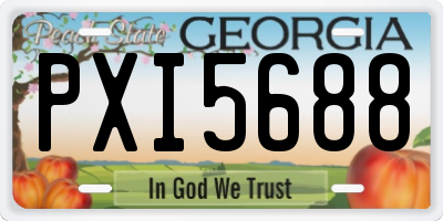 GA license plate PXI5688