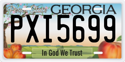 GA license plate PXI5699