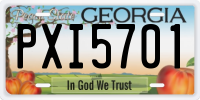 GA license plate PXI5701