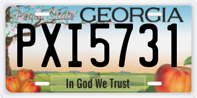 GA license plate PXI5731