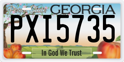 GA license plate PXI5735