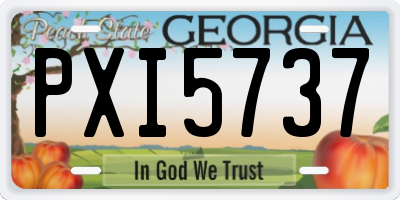 GA license plate PXI5737