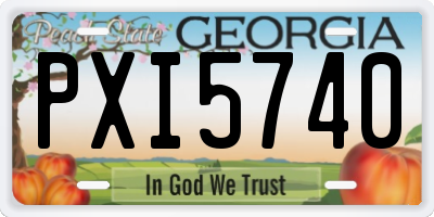 GA license plate PXI5740