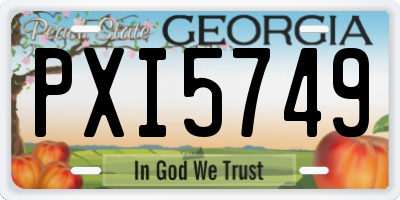 GA license plate PXI5749