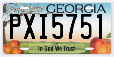 GA license plate PXI5751