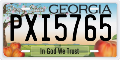 GA license plate PXI5765