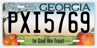 GA license plate PXI5769