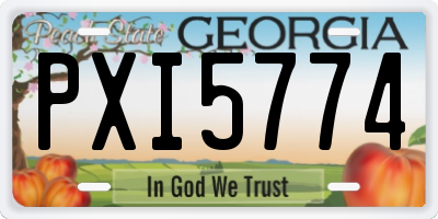 GA license plate PXI5774