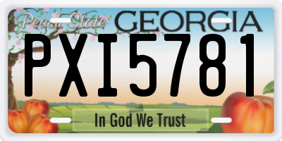 GA license plate PXI5781
