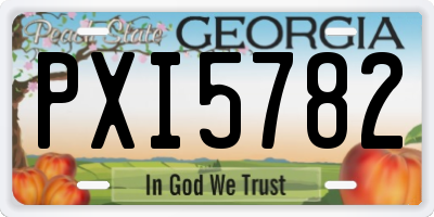 GA license plate PXI5782