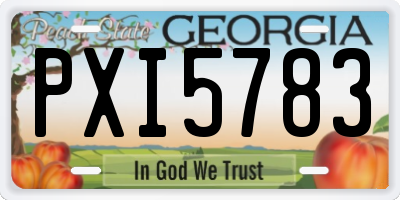 GA license plate PXI5783