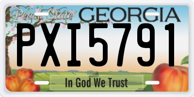 GA license plate PXI5791