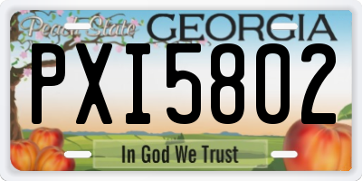 GA license plate PXI5802