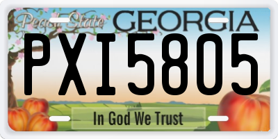 GA license plate PXI5805