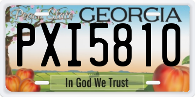 GA license plate PXI5810