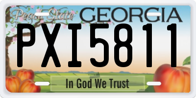 GA license plate PXI5811