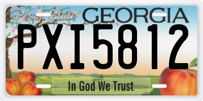 GA license plate PXI5812