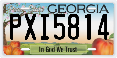 GA license plate PXI5814