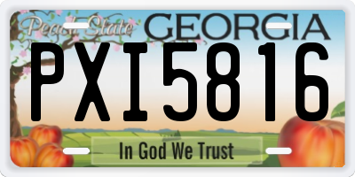 GA license plate PXI5816
