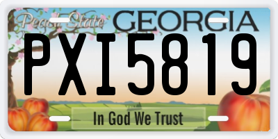 GA license plate PXI5819