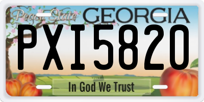 GA license plate PXI5820
