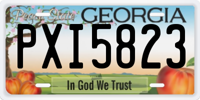 GA license plate PXI5823