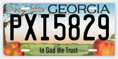 GA license plate PXI5829