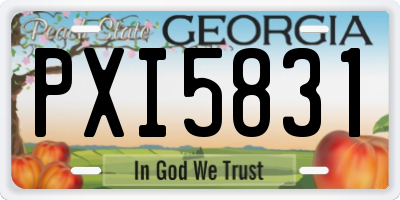 GA license plate PXI5831