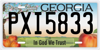 GA license plate PXI5833