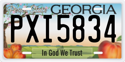 GA license plate PXI5834