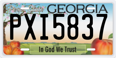 GA license plate PXI5837