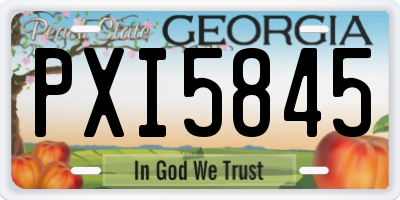 GA license plate PXI5845