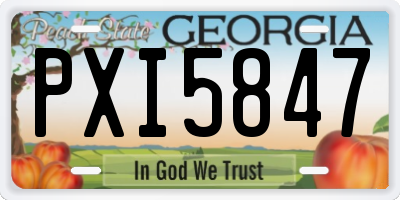 GA license plate PXI5847