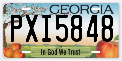GA license plate PXI5848