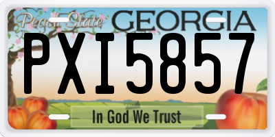 GA license plate PXI5857